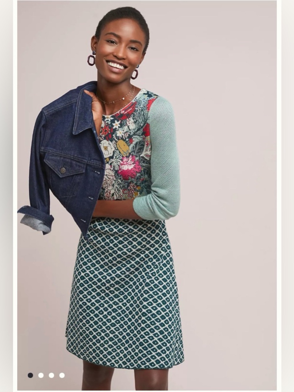 Anthropologie Aldomartins Flowerpot Sweater Dress Large